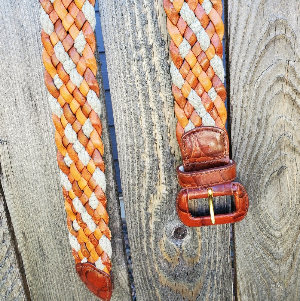 VTG woven leather & rope belt - Picture 3 of 8
